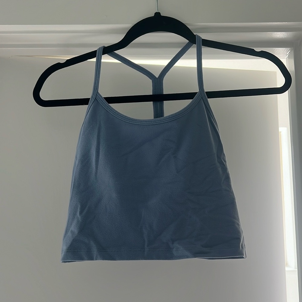 Spacedye Slim Racerback Cropped Tank light blue